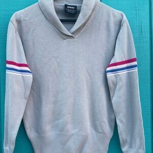 Vintage Ossi Ski Wear Pullover Sweater With Shawl Collar 1970-1980 Women’s Large